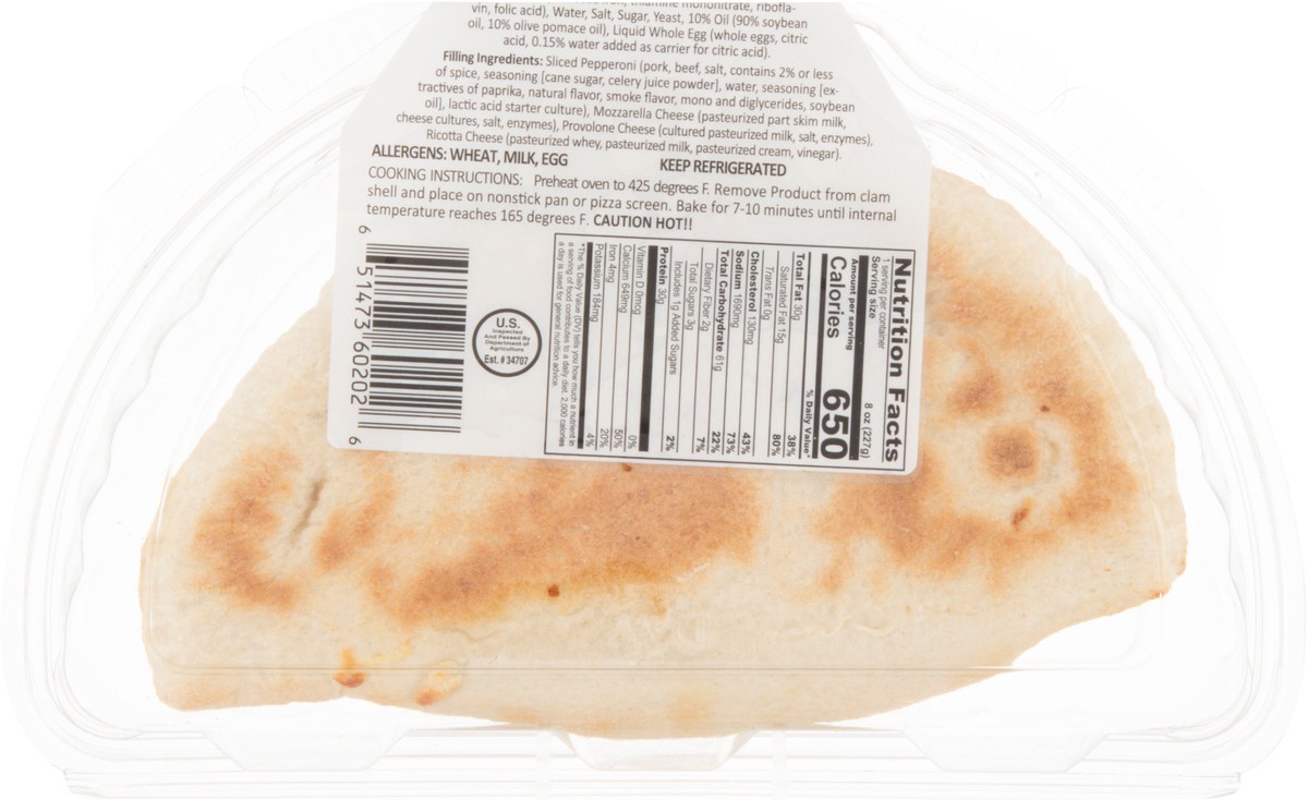 slide 5 of 9, Taste Of Italy Pepperoni & Cheese Calzone, 8 oz