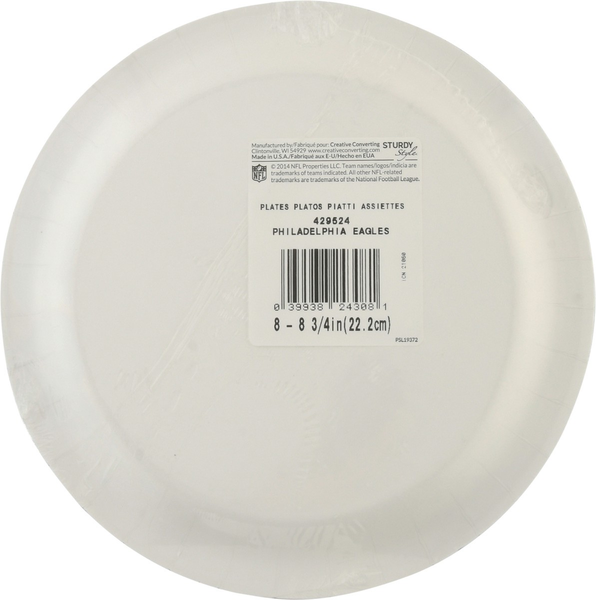 slide 8 of 11, NFL Sturdy Style Philadelphia Eagles Plates 8-3/4 Inch 8 ea, 8 ct