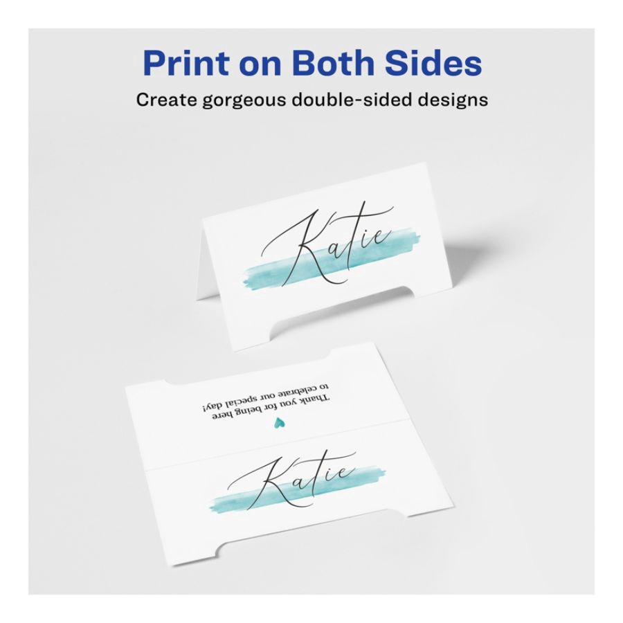 slide 3 of 7, Avery Arched Die-Cut Tent Cards, 2-1/16" X 3-3/4", 65 Lbs, Pack Of 100, 100 ct