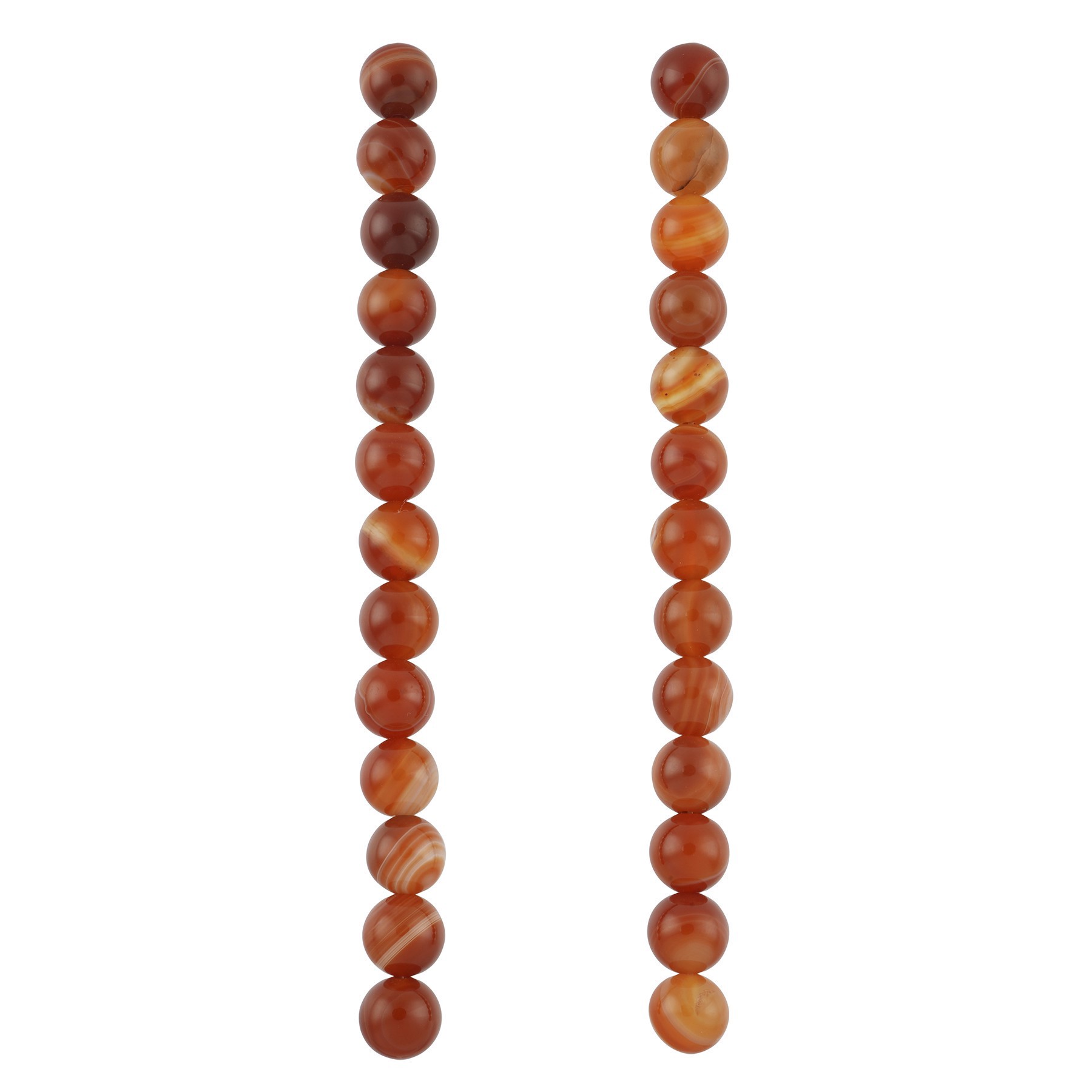 slide 2 of 3, Red Dyed Stripe Agate Round Beads, 10mm By Bead Landing, 10mm
