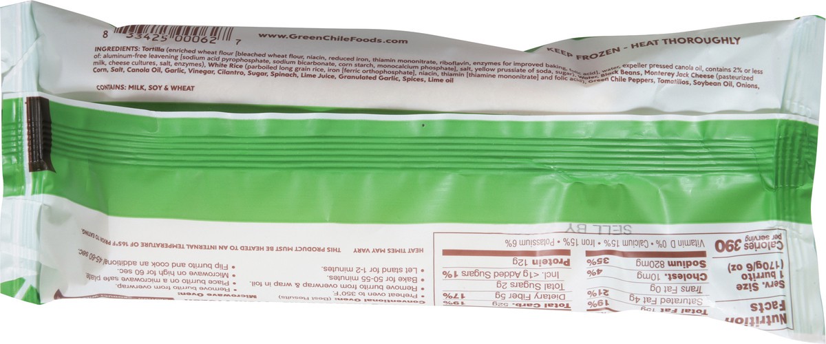 slide 4 of 13, Green Chile Burrito Blk, 6 oz
