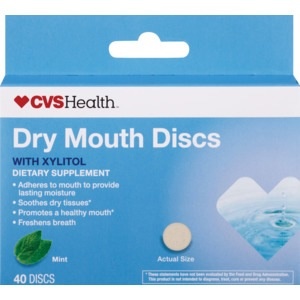 slide 1 of 1, CVS Health Mint Dry Mouth Discs with Xylitol, 40 ct