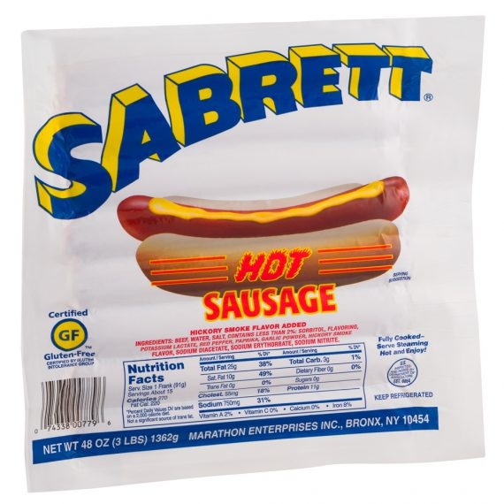 slide 1 of 5, Sabrett Hot Sausg, 48 oz