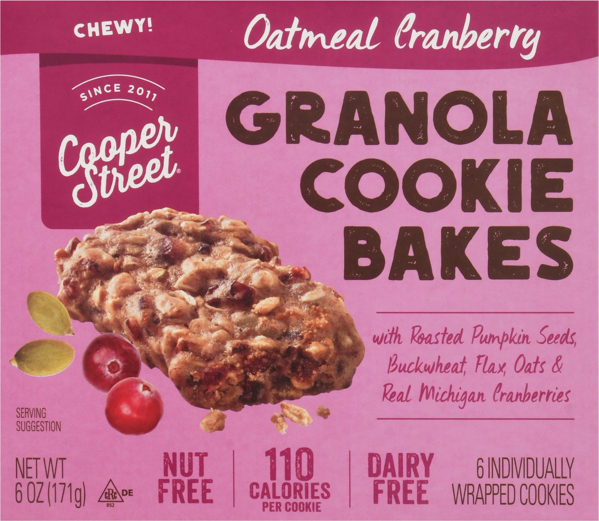 slide 9 of 13, Cooper Street Cookies Oatmeal Cranberry Granola Cookie Bakes 6 ea, 6 ct