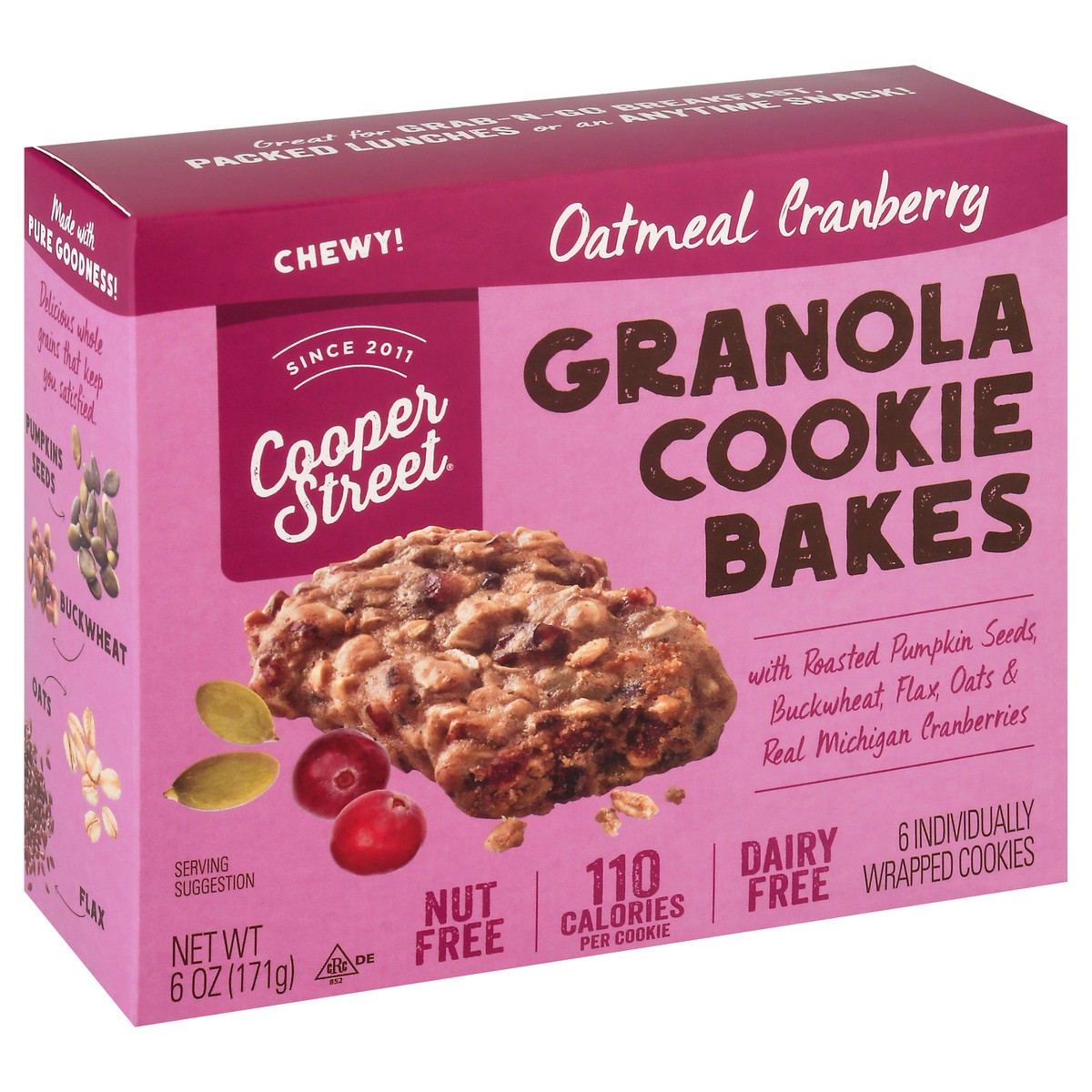 slide 8 of 13, Cooper Street Cookies Oatmeal Cranberry Granola Cookie Bakes 6 ea, 6 ct