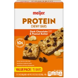 Meijer Dark Chocolate Peanut Butter Protein Granola Bars, 15ct