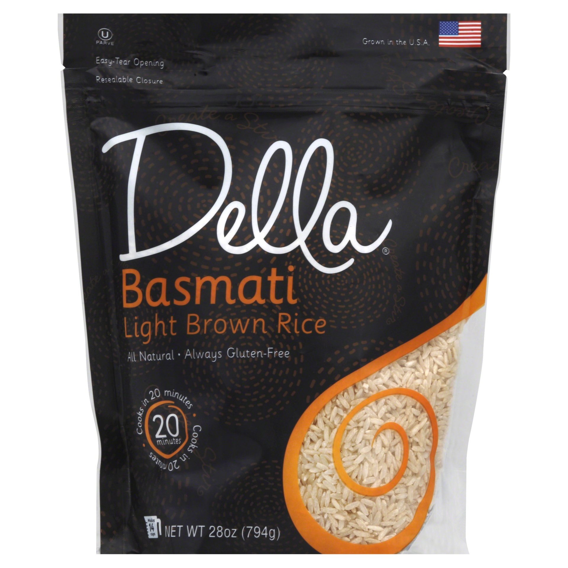 slide 1 of 2, Della Basmati Light Brown Rice, 28 oz