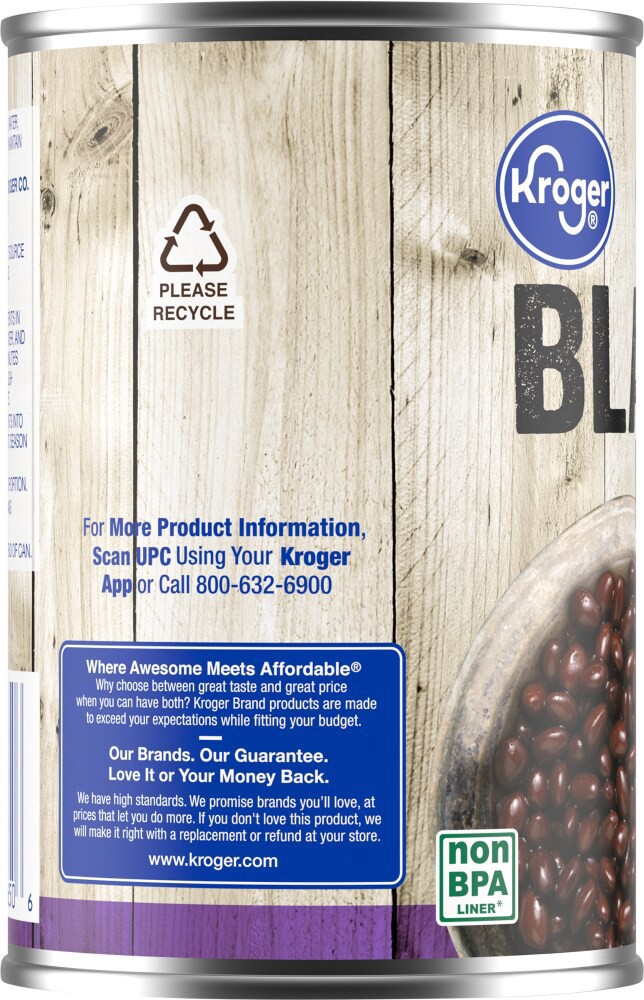 slide 4 of 6, Kroger No Salt Added Black Beans, 15.5 oz