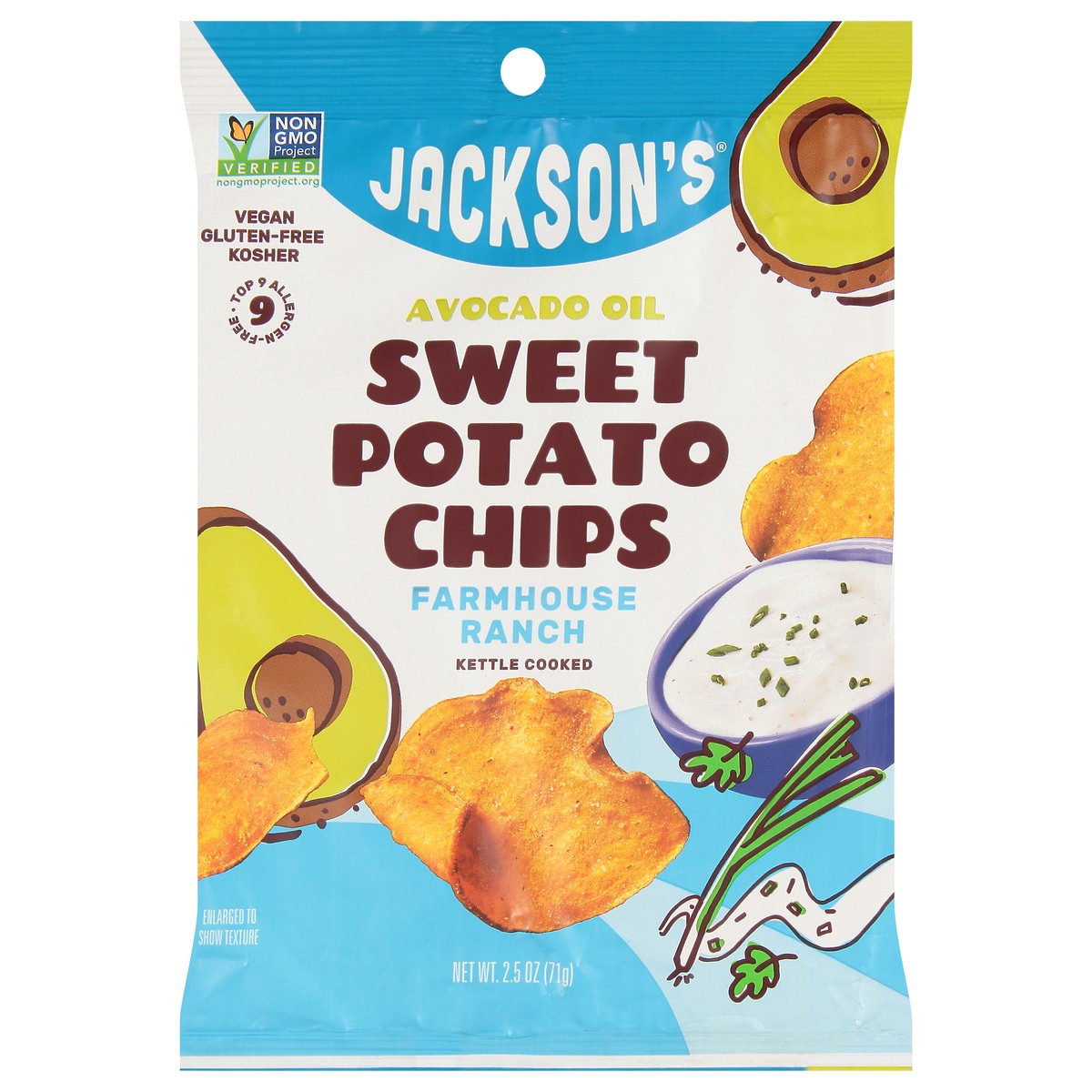 slide 1 of 13, Jackson's Sweet Potato Chips Ranch, 2.5 oz