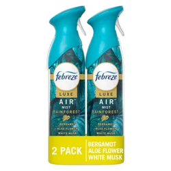 Febreze Air Mist, Odor-Fighting Air Freshener, Rainforest, 8.8oz Aerosol, Pack of 2