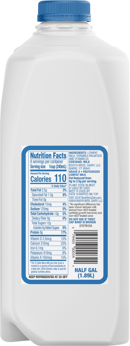 slide 2 of 9, Booth Bros. Booth Bros 1% Lowfat Milk, 64 oz, 64 oz