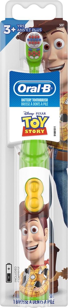 slide 2 of 3, Oral-B Kid's Battery Toothbrush featuring Disney's Buzz Lightyear, Soft Bristles, for Kids 3+, 1 ct