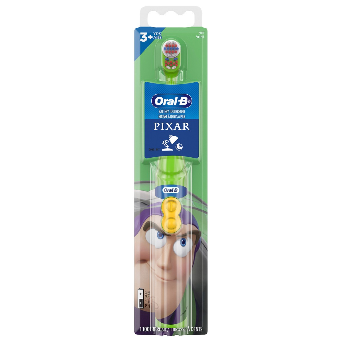 slide 1 of 3, Oral-B Kid's Battery Toothbrush featuring Disney's Buzz Lightyear, Soft Bristles, for Kids 3+, 1 ct