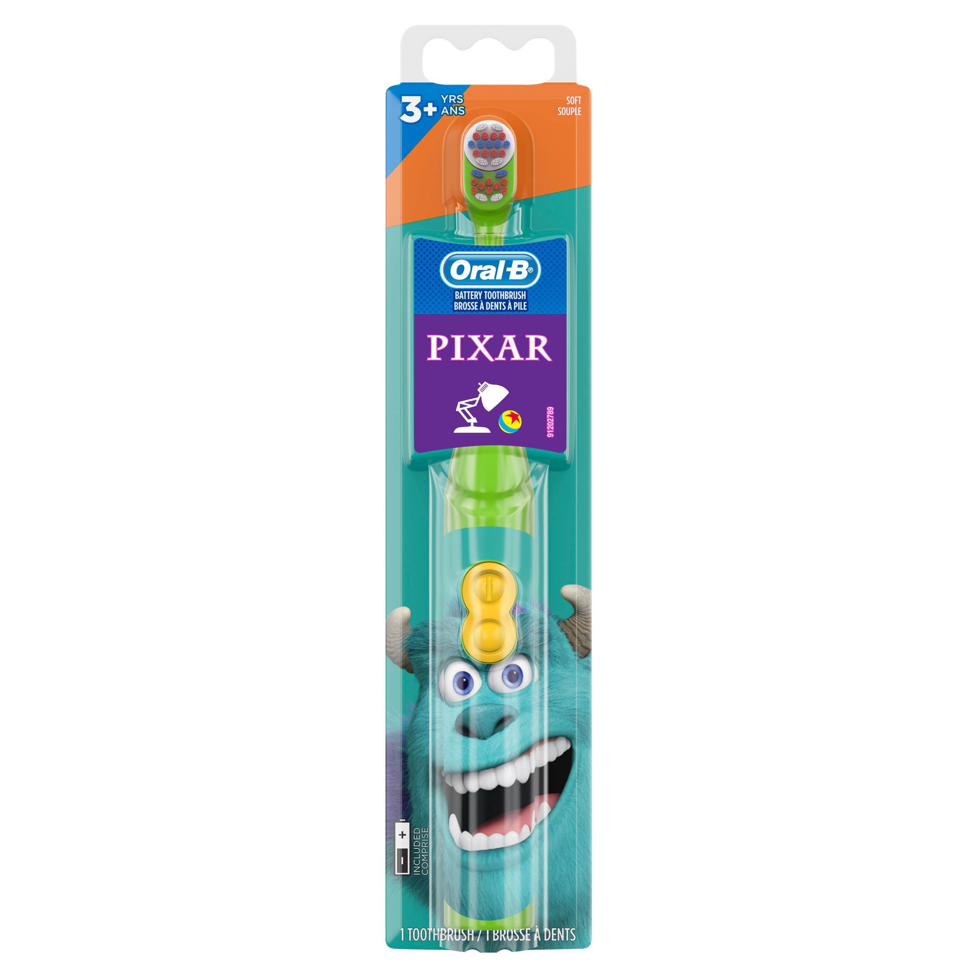 slide 1 of 6, Oral-B Kid's Battery Toothbrush featuring PIXAR favorites, Soft Bristles, for Kids 3+, 1 ct