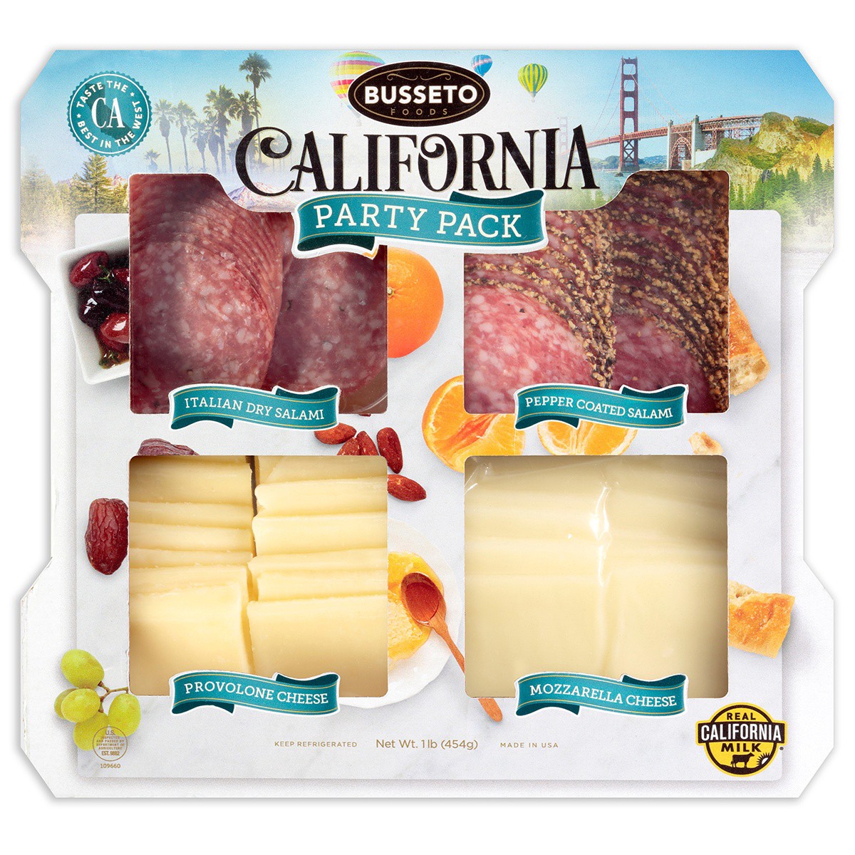 slide 1 of 1, Busseto Foods Busseto Snack Salami Chs Party Pk, 16 oz