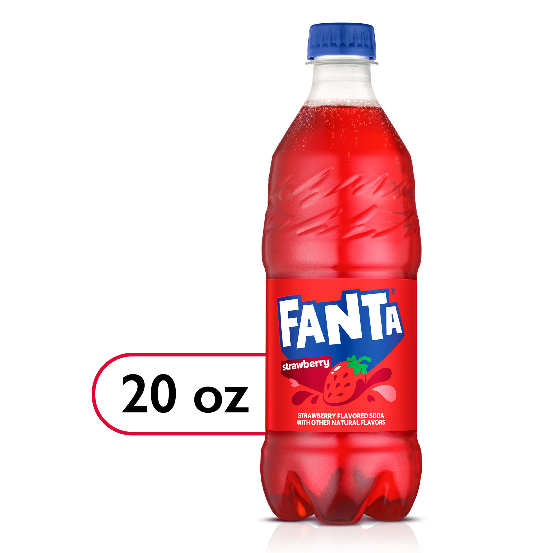 slide 1 of 5, Fanta Strawberry Soda Bottle, 20 fl oz, 20 fl oz