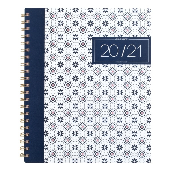 slide 1 of 5, See Jane Work Die-Cut Academic Weekly/Monthly Planner, 8-1/2'' X 11'', Navy Geometric, July 2020 To June 2021, Sj102-905A, 1 ct