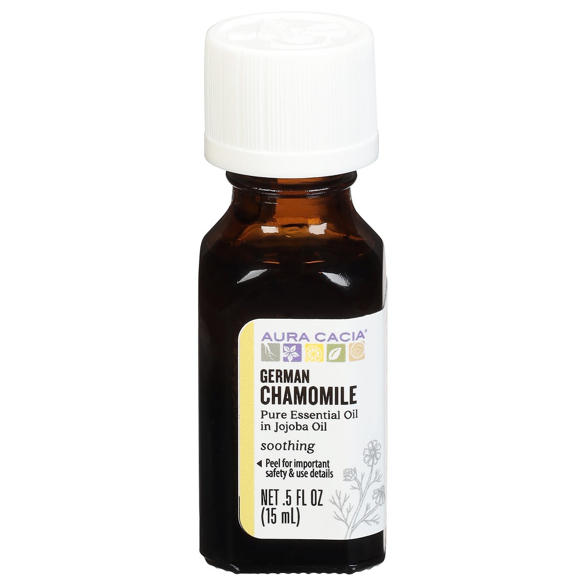 slide 1 of 9, Aura Cacia Soothing German Chamomile Pure Essential Oil in Jojoba Oil 0.5 fl oz, 0.5 fl oz