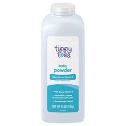 Tippy Toes Pure Cornstarch Aloe Vera & Vitamin E Baby Powder 15 oz
