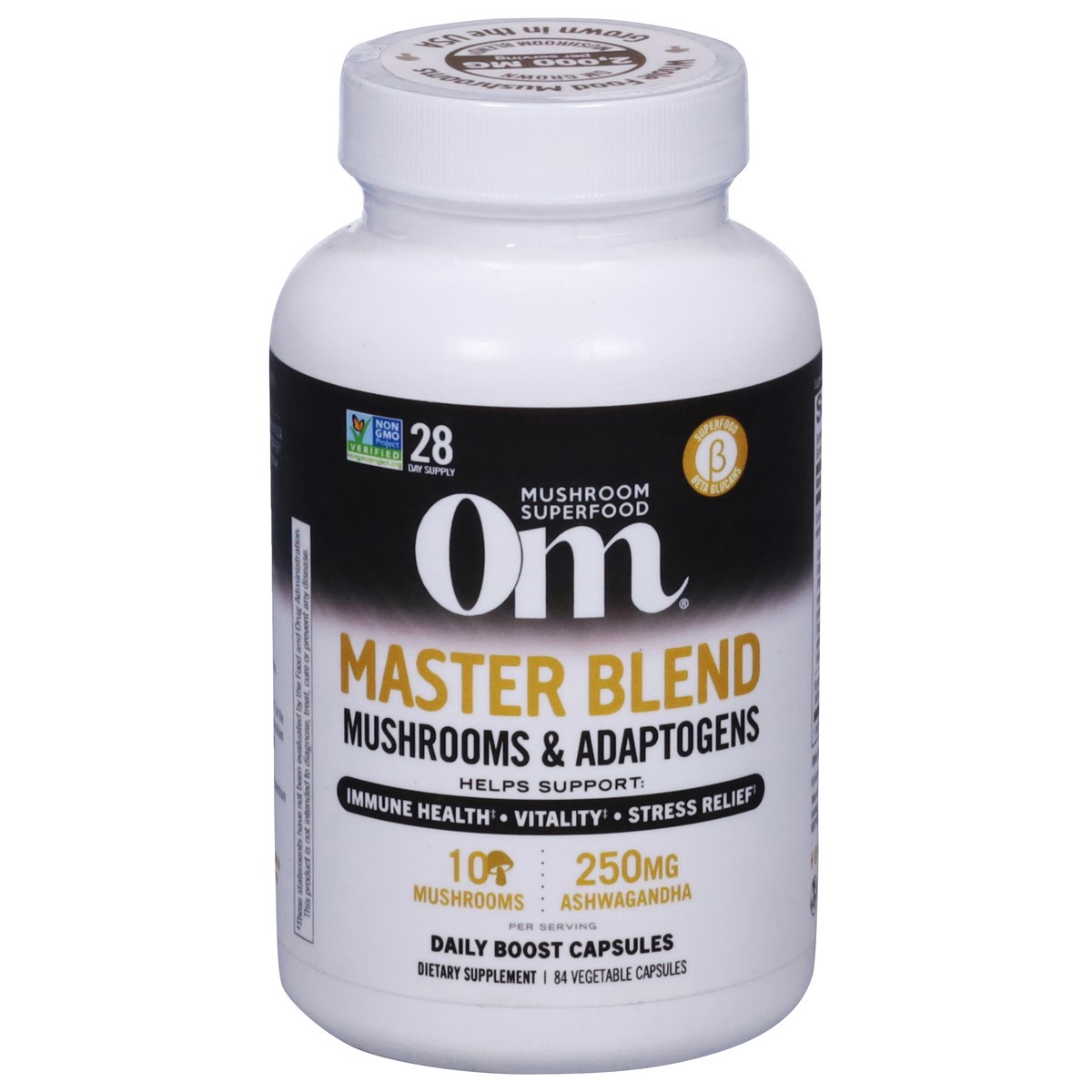 slide 1 of 12, Om Master Blend Mushrooms & Adaptogens 84 Vegetable Capsules, 1 ct