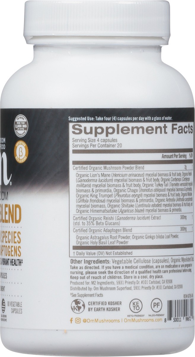 slide 9 of 12, Om Master Blend Mushrooms & Adaptogens 84 Vegetable Capsules, 1 ct
