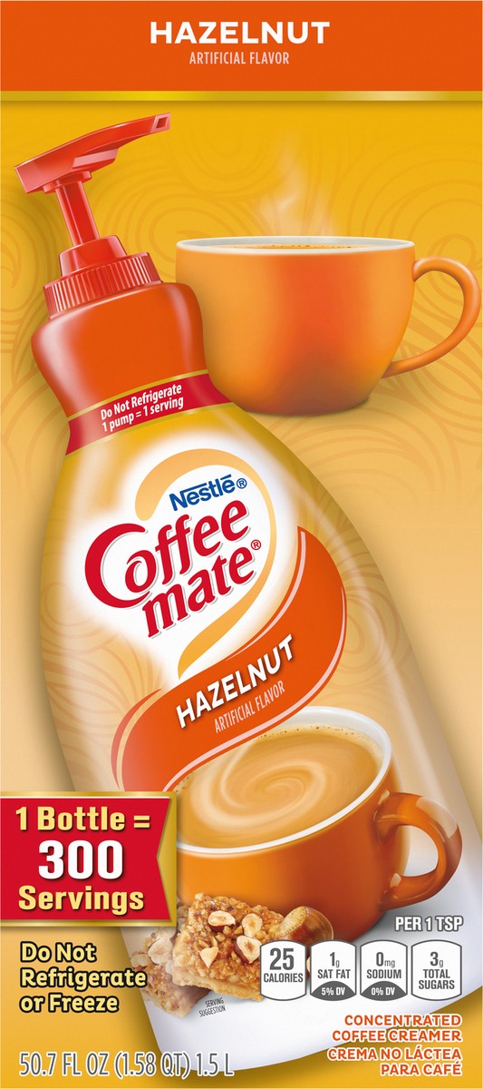 slide 8 of 9, Coffee-Mate Concentrated Hazelnut Coffee Creamer 1 50.7 fl oz, 50.7 fl oz
