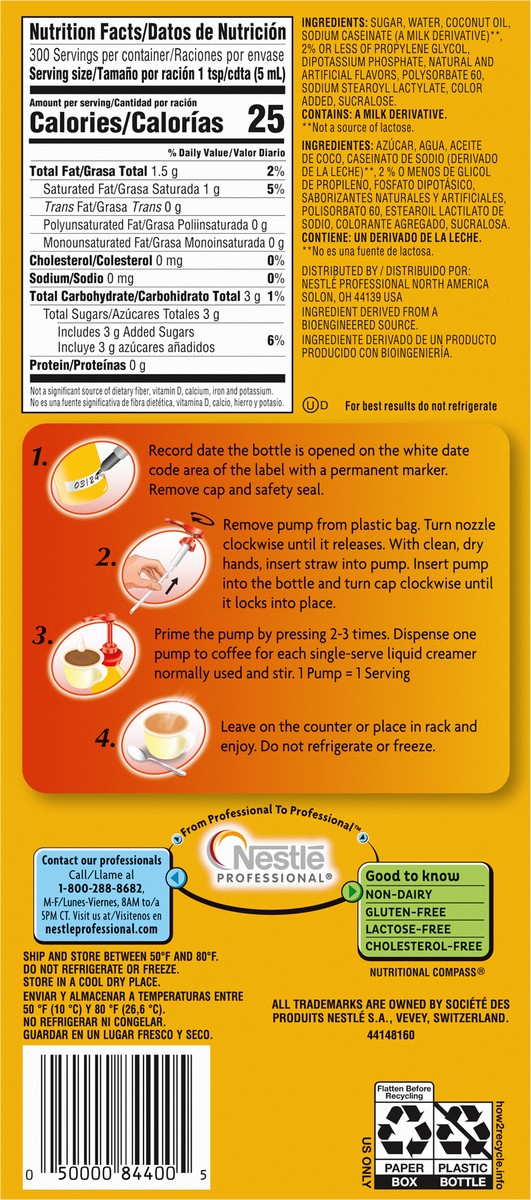 slide 2 of 9, Coffee-Mate Concentrated Hazelnut Coffee Creamer 1 50.7 fl oz, 50.7 fl oz