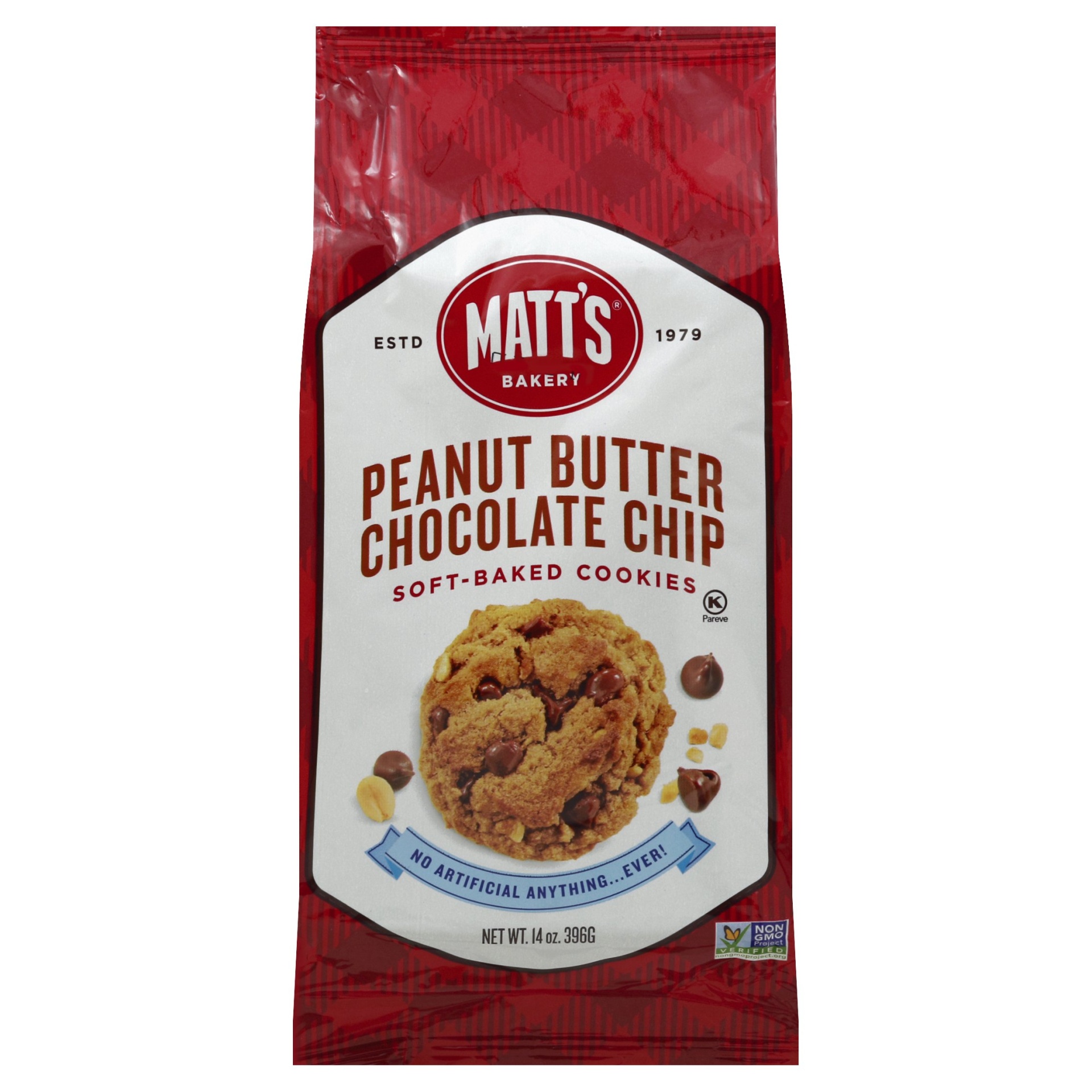 slide 1 of 1, Matt's Peanut Butter Chocolate Chip Soft-Baked Cookies, 14 oz