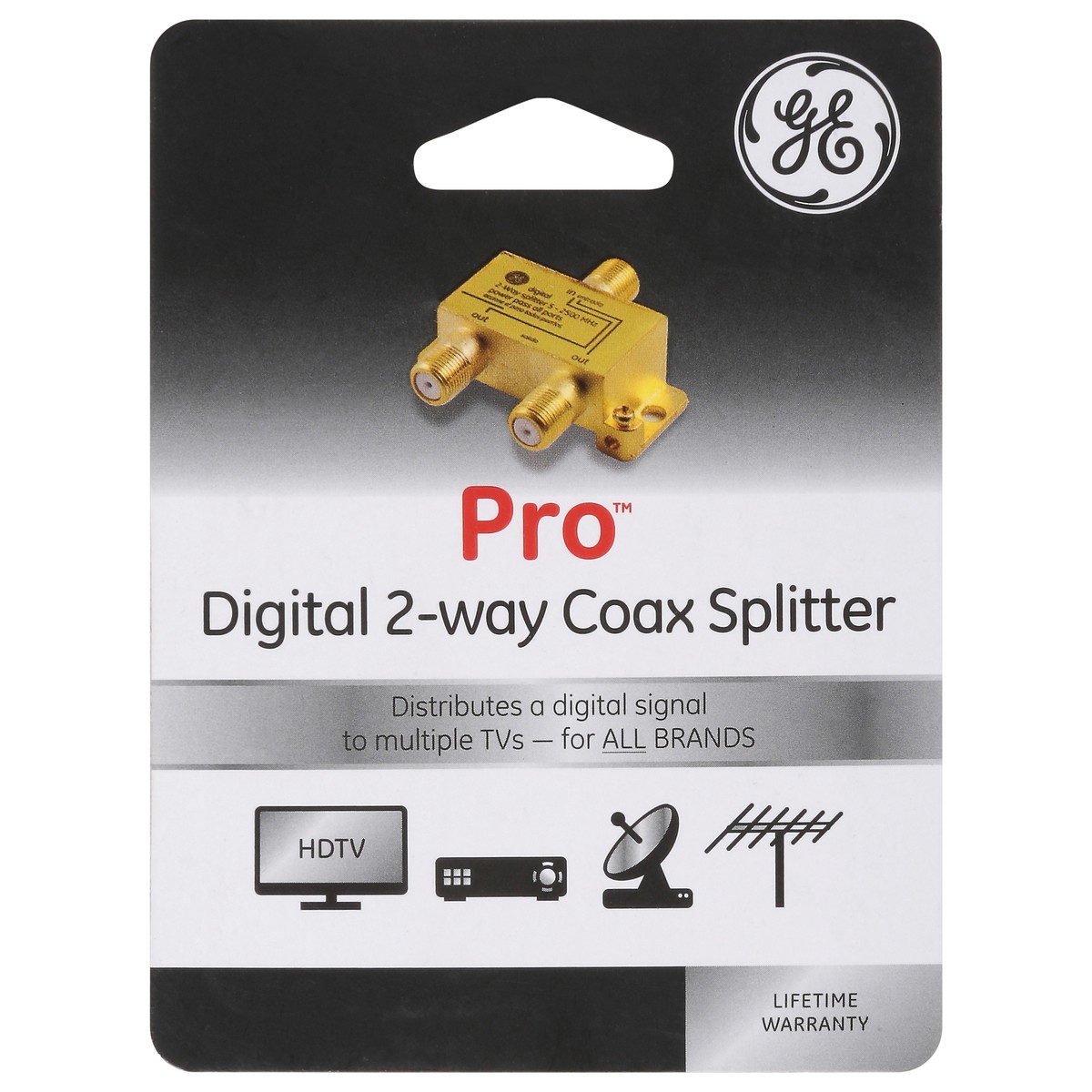 slide 4 of 4, GE Pro Digital 2-Way Coax Splitter 1 Each, 1 ct