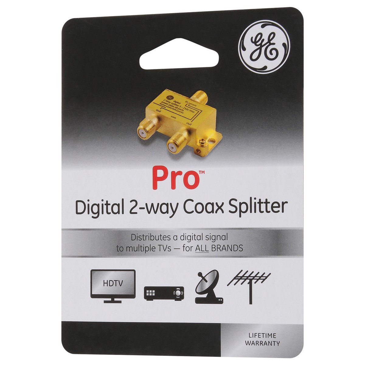 slide 3 of 4, GE Pro Digital 2-Way Coax Splitter 1 Each, 1 ct