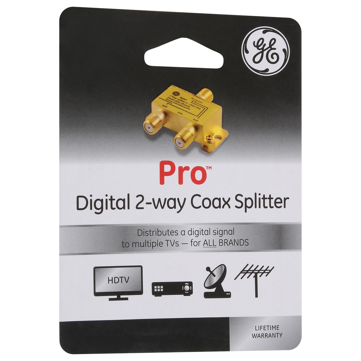 slide 2 of 4, GE Pro Digital 2-Way Coax Splitter 1 Each, 1 ct