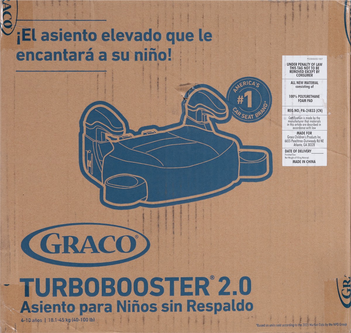 slide 9 of 12, Graco Turbobooster 2.0 Backless Booster Seat 1 ea, 1 ct