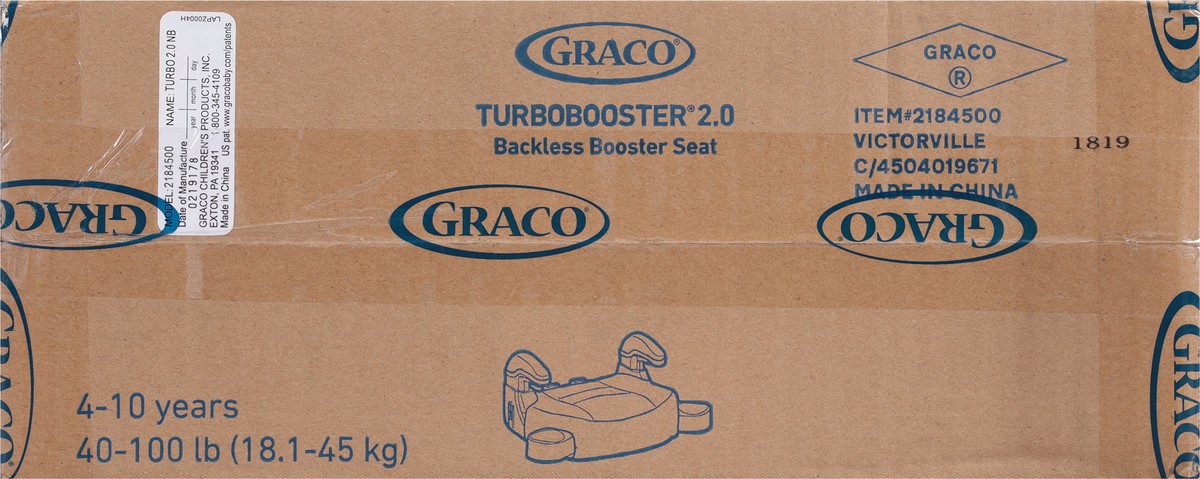 slide 10 of 12, Graco Turbobooster 2.0 Backless Booster Seat 1 ea, 1 ct
