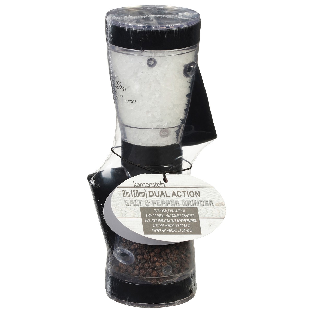 slide 1 of 9, Kamenstein Dual Action Salt and Pepper Grinder, 1 ct