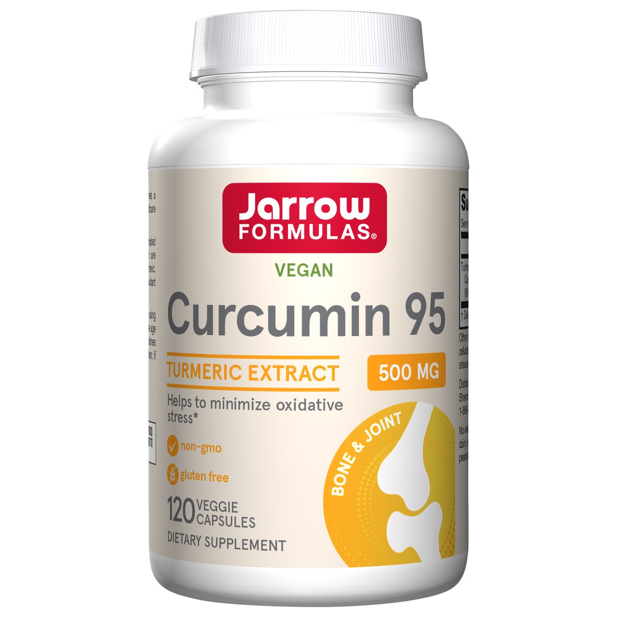 slide 1 of 4, Jarrow Formulas Curcumin 95 500 mg - Up to 120 Servings (Veggie Caps) - Turmeric Extract to Provide Antioxidant Support - Bone & Joint Dietary Supplement - Minimize Oxidative Stress, 120 ct