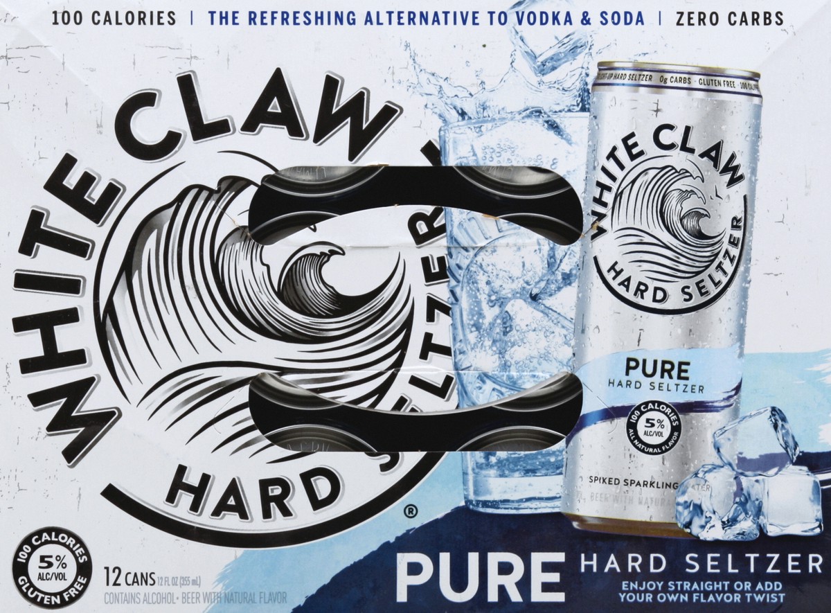 slide 3 of 6, White Claw Pure 12Pk Cn, 12 ct; 12 oz