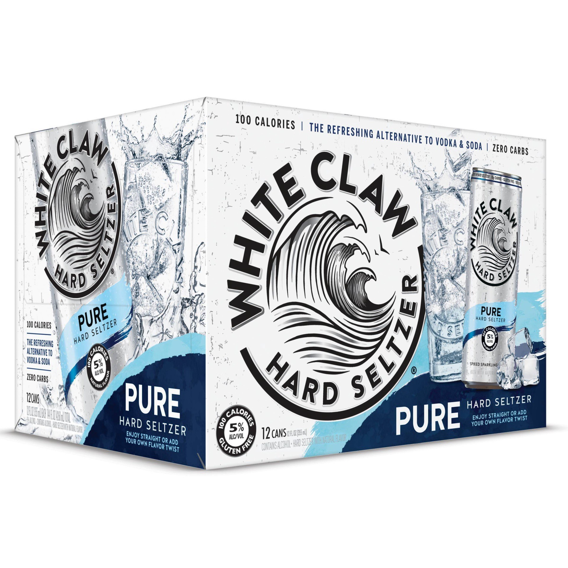 slide 1 of 6, White Claw Pure 12Pk Cn, 12 ct; 12 oz