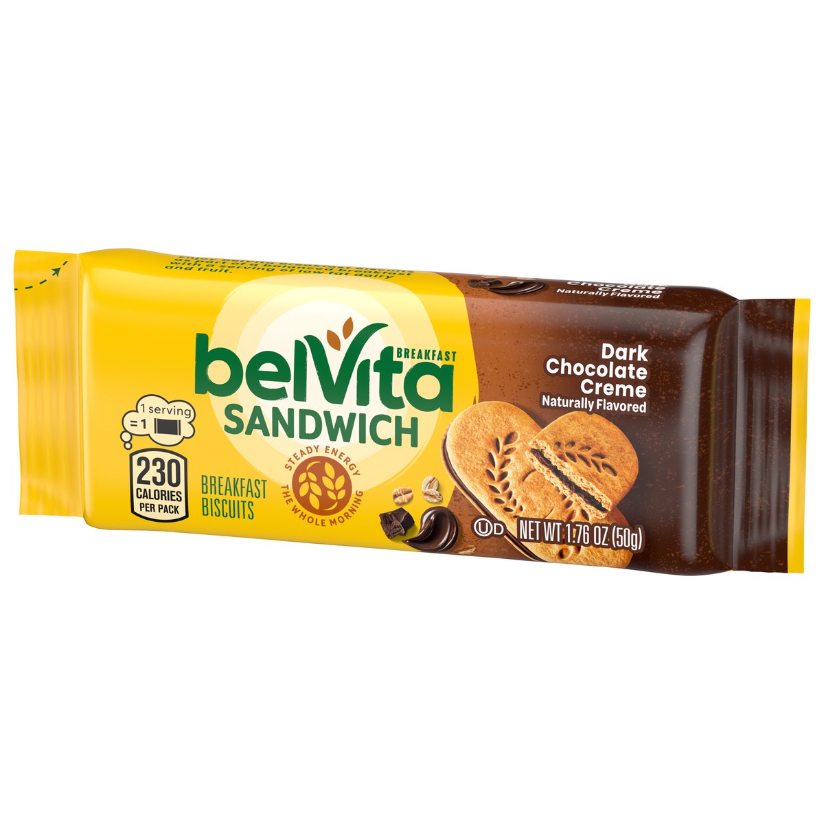 slide 2 of 11, belVita Breakfast Sandwich Dark Chocolate Creme Breakfast Biscuits, 1 Pack (2 Sandwiches Per Pack), 0.11 lb