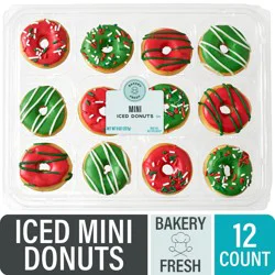 Bakery Fresh Christmas Iced Mini Donuts