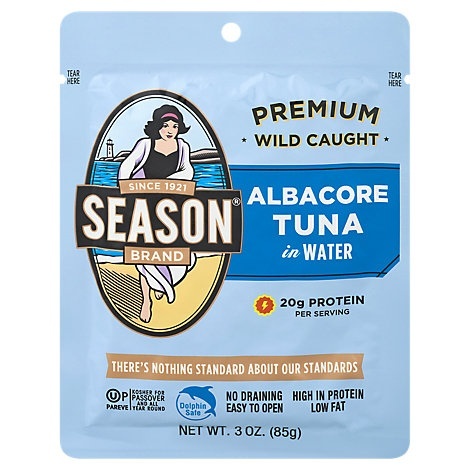 slide 1 of 1, Season Brand Natural Albacore Tuna In Water, 3 oz