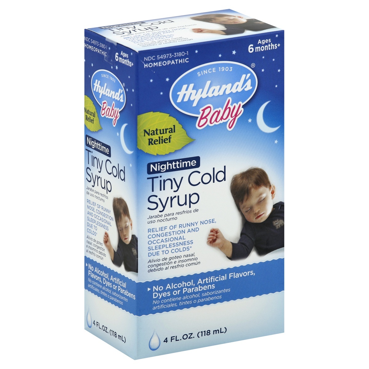 slide 1 of 1, Hyland's Baby Nighttime Tiny Cold Syrup, 4 fl oz