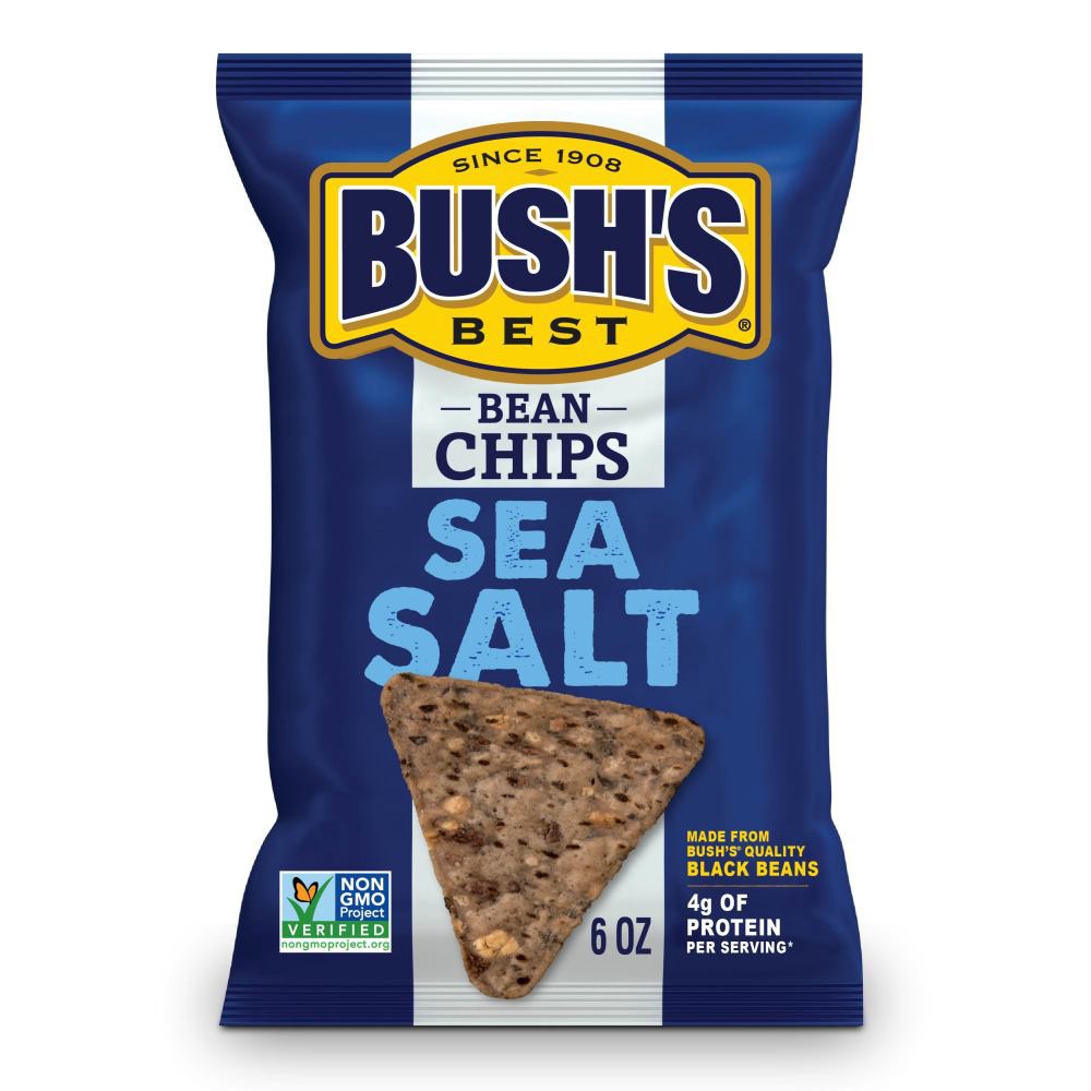 slide 1 of 11, Bush's Best Bush's Sea Salt Bean Chips 6 oz pouch, 6 oz