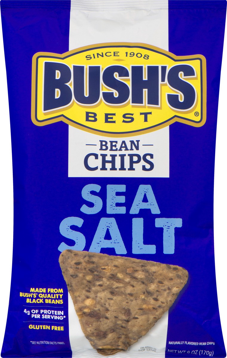 slide 11 of 11, Bush's Best Bush's Sea Salt Bean Chips 6 oz pouch, 6 oz