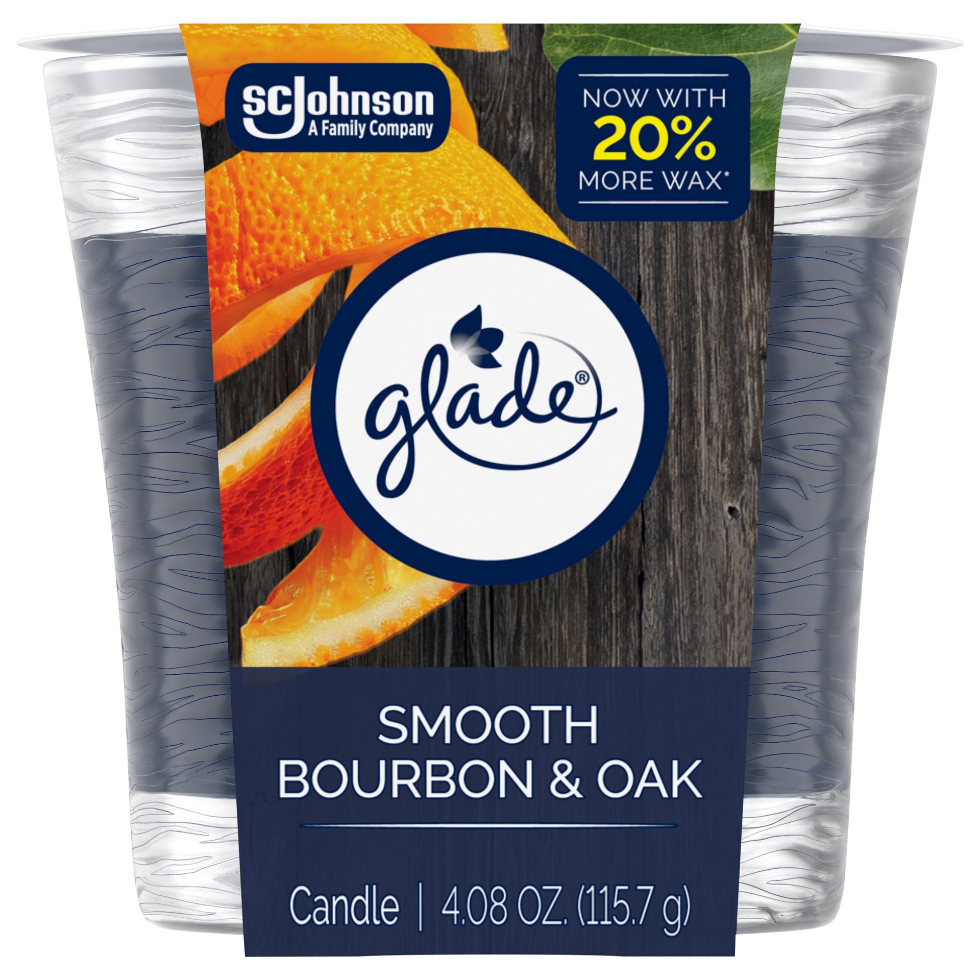 slide 1 of 1, Glade Smooth Bourbon & Oak Candle 1 Each, 4.08 oz