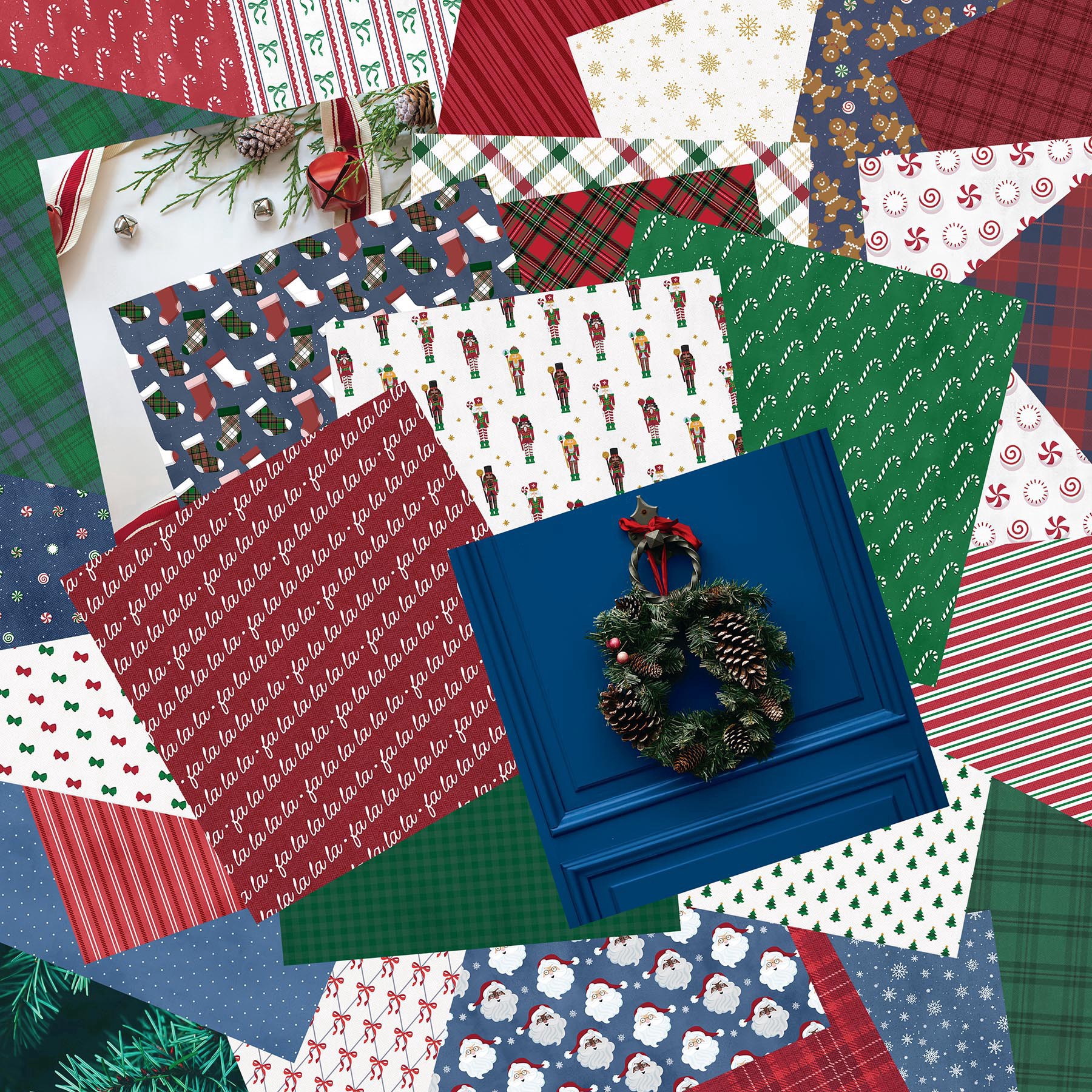 slide 3 of 3, 12" X 12" Peppermint Plaid Paper Pad, 90 Sheets By Recollections, 12 in x 12 in