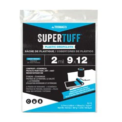 Trimaco Supertuff Plastic Dropcloth, 9 ft x 12 ft