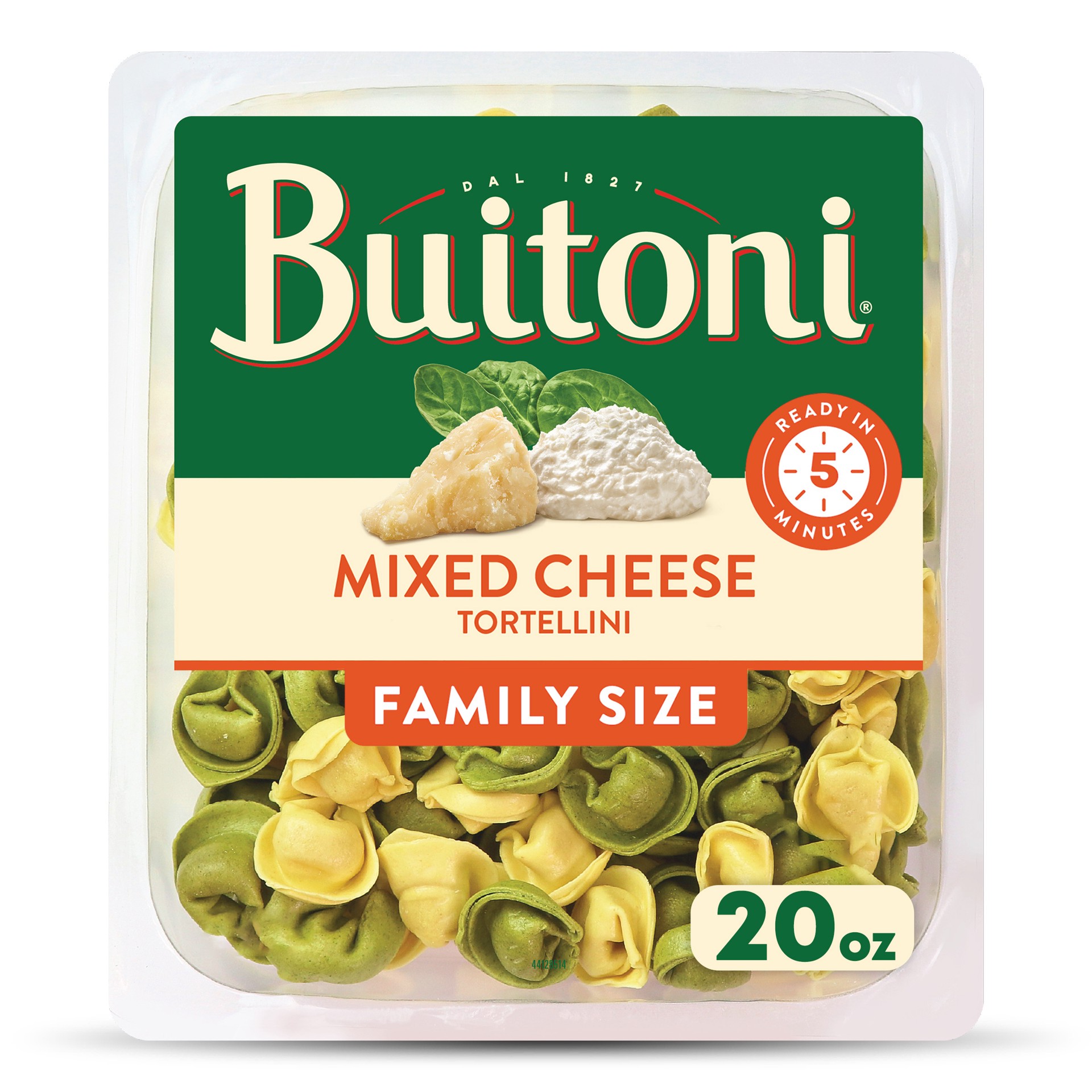 slide 1 of 5, Buitoni Mixed Cheese Tortellini, Refrigerated Pasta, 20 oz Family Size Package, 20 oz