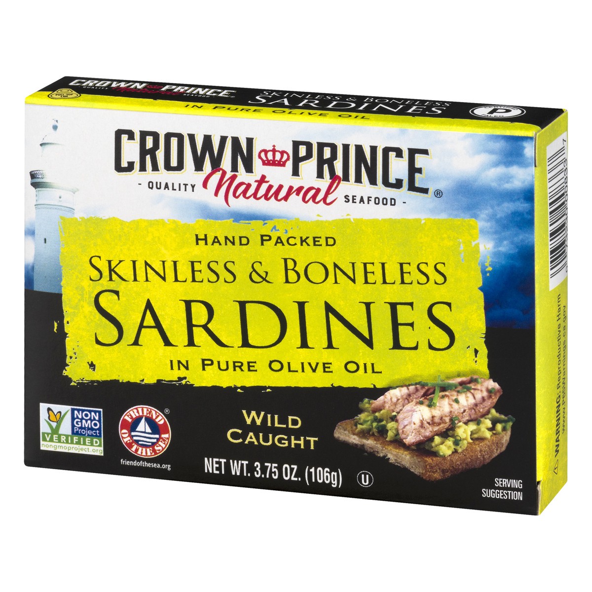 slide 4 of 11, Crown Prince Skinless & Boneless Sardines in Pure Olive Oil 3.75 oz, 1 ct