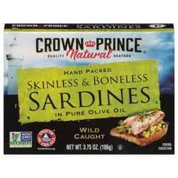 Crown Prince Skinless & Boneless Sardines in Pure Olive Oil 3.75 oz