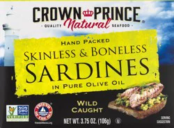 Crown Prince Skinless & Boneless Sardines in Pure Olive Oil 3.75 oz